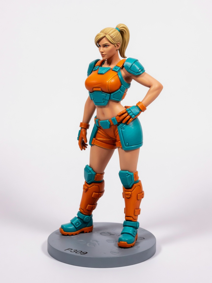 Figura garage kit Zamus Aran · estilo Mistico · misticismo sereno · resina pintada a mano · Garage Kit Studio