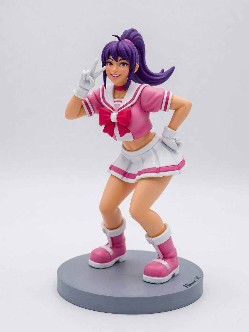 Figura garage kit Atheni Asamiya · estilo Cyber · cyber resina · resina pintada a mano · Garage Kit Studio