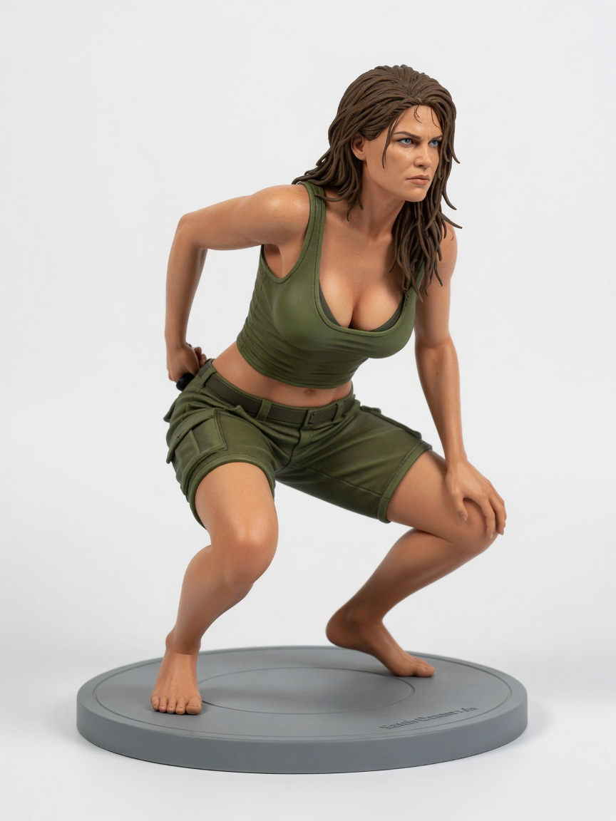 Figura garage kit Sarahh Connor · estilo Cyber · cyber resina · resina pintada a mano · Garage Kit Studio