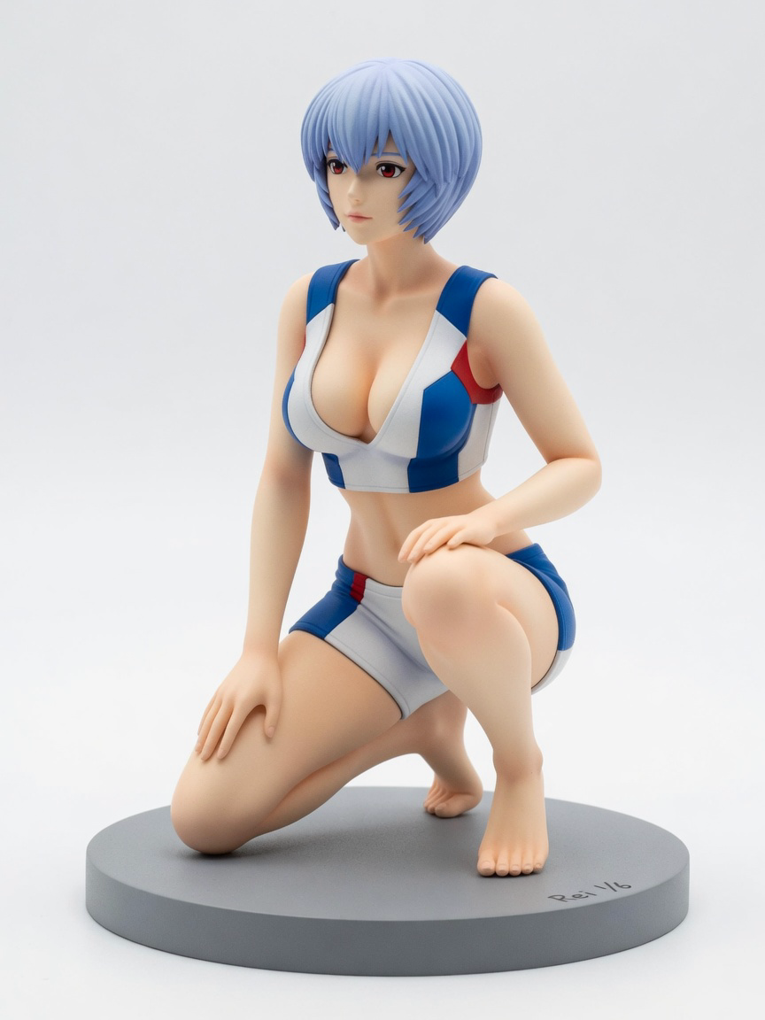 Figura garage kit Reii Ayanami · estilo Brillo · companion luminoso · resina pintada a mano · Garage Kit Studio