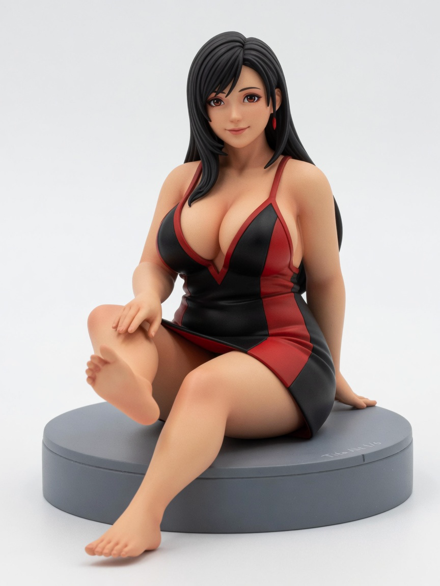 Figura garage kit Clouda Ally Tifa Dress · estilo Cyber · cyber resina · resina pintada a mano · Garage Kit Studio