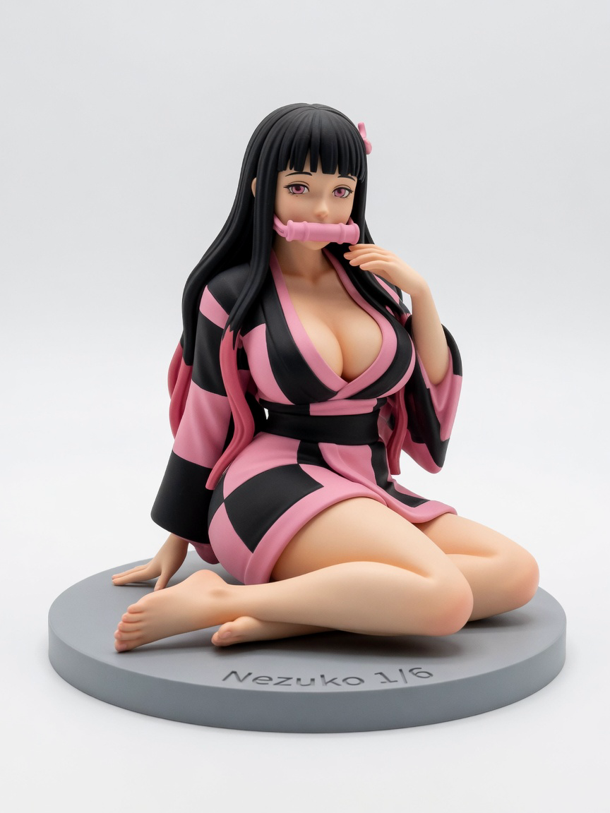 Figura garage kit Nezoko Kamado · estilo Dojo · energia marcial · resina pintada a mano · Garage Kit Studio